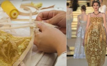 Így készült a Dolce & Gabbana Soprarizzo bársony ruhája - ujdonsagok -