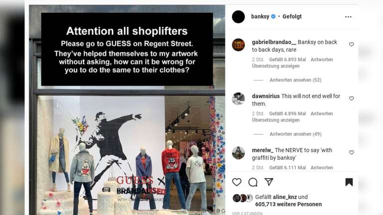 Banksy lopással vádolja a GUESS márkát és lopásra buzdítja rajongóit - minden-mas, ujdonsagok - Banksy GUESS Brandalised